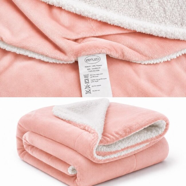 Sherpa Fleece Deken - 150x200 cm - Roze