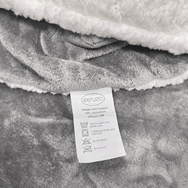 Sherpa Fleece Deken - 150x200 cm - Licht Grijs