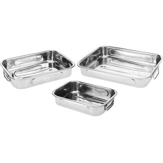 Excellent Houseware Braadslee - Ovenschalen - RVS - set van 3
