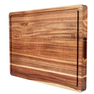 Ceruzo Acacia Wooden Cutting Board 38x25x2.5 cm - with Juice Groove and Handles
