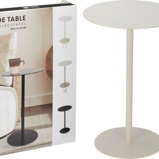 Bijzettafel - Rond - Wit - 35x53 cm