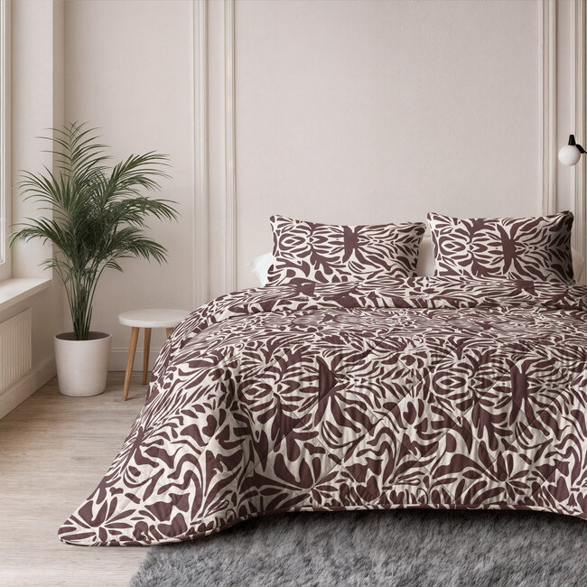 Alles-in-één Lazy Dekbed Denzo Rood/Bruin 200 x 220 Met Kussenslopen