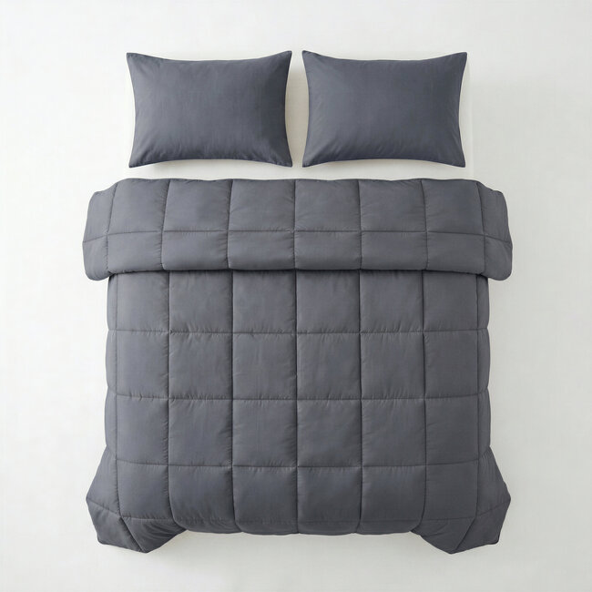 Primaviera Deluxe All-in-One Lazy Perkal-Bettdecke - Anthrazit - 200 × 220 cm