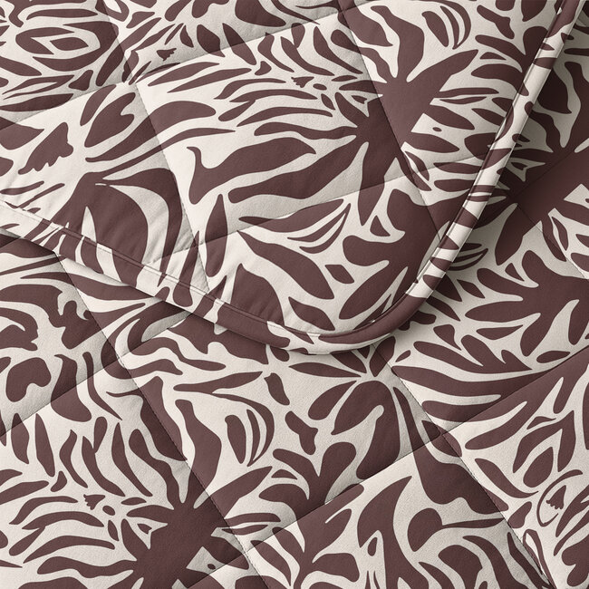 Alles-in-één Lazy dekbed Denzo rood/bruin 240 x 220 met kussenslopen