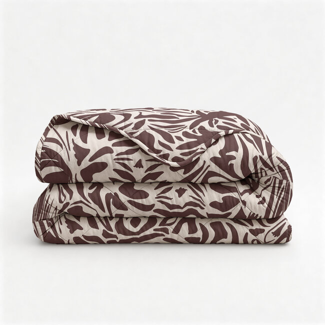 Alles-in-één Lazy dekbed Denzo rood/bruin 240 x 220 met kussenslopen