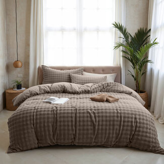 Sleeptime Pompon Bettwäsche - Taupe - 140 × 220 cm