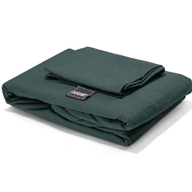 Dreamhouse Stonewashed dark green 140 × 220 - Duvet Cover
