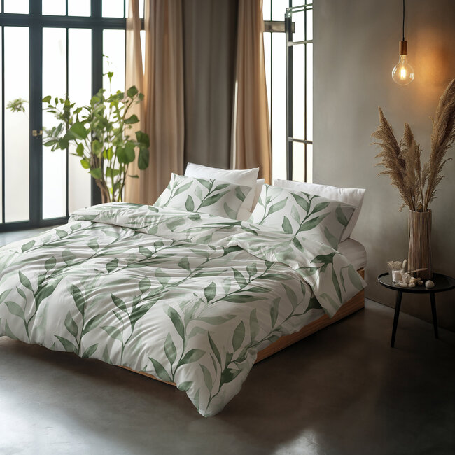 Sleeptime Urban Greenhouse Bettbezug - Grün, 200 × 200/220 cm