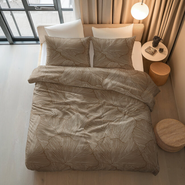 Sleeptime Amber beige/brown 200 × 200/220 - Duvet Cover