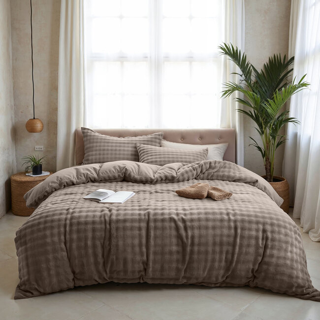 Sleeptime Pom Pom Taupe 200 × 220 - Duvet Cover
