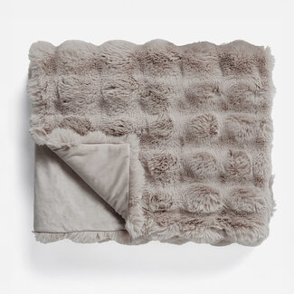 Primaviera Deluxe Pom Rabbit Fur Wohndecke - Taupe/Rosa - 150 × 200 cm