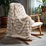Primaviera Deluxe Pom Rabbit Fur Plaid Sand 150 × 200