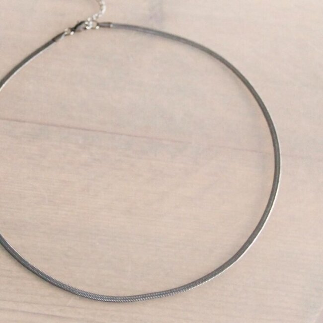 Flat “Snake” chain 3 mm - silver color