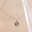 Feine Edelstahlkette mit rundem Fantasie-Anhänger - Silber