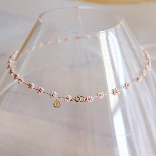 Daisies necklace - nude/gold - FI100