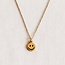Feine Edelstahlkette mit Smiley - Gold