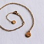 Stainless steel fine necklace with smiley - gold