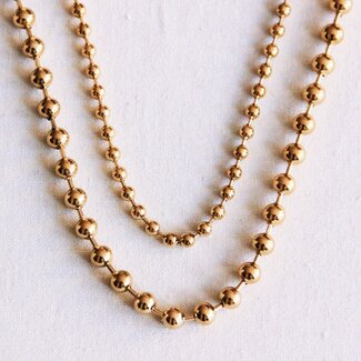 Stainless steel double ball chain necklace