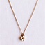 Delicate necklace with daisy flower - cream