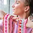 Natural stone bead necklace xl - lilac