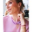 Natural stone bead necklace xl - lilac