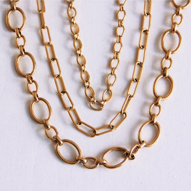 Oval linked chain