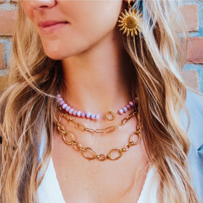 Oval linked necklace 'large'