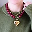 Koning Bamboe Beaded necklace XXL - cherry