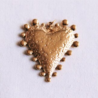 Koning Bamboe Dotted heart XL charm (pendant for XL beaded necklace)