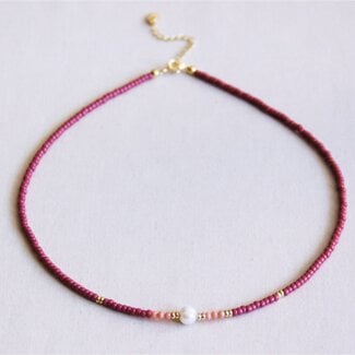 Koning Bamboe Miyuki Necklace - Sunkissed Cherry