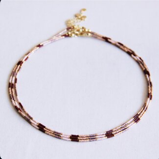 Koning Bamboe Miyuki Necklace - Golden Glow Nude Shades