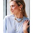 Koning Bamboe Long beaded necklace with pearls and daisy flowers