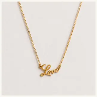 Koning Bamboe Delicate necklace 'Love'