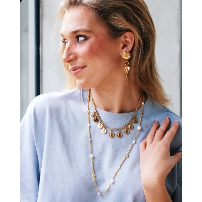 Koning Bamboe Bold chain necklace with coins