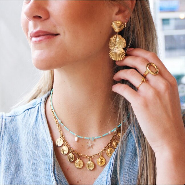 Koning Bamboe Bold chain necklace with coins
