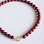 Koning Bamboe Perlenkette mit Miyuki-Perlen - Bordeaux/Lachs
