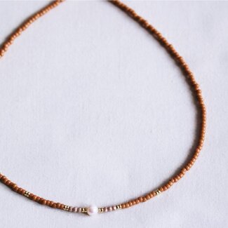 Koning Bamboe Miyuki Necklace - Caramel Kiss