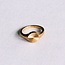 Roestvrijstalen ring met gedecoreerde print - goud