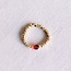 Koning Bamboe Elastischer Ring mit Naturstein - Fuchsia