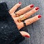 Koning Bamboe Gestreifter XL-Statement-Ring im Retro-Stil - Gold