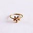 Koning Bamboe Ring with flower and mini pearl