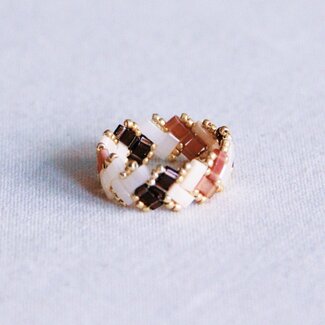 Koning Bamboe Tila Bead ring - nude shades
