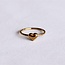 Koning Bamboe Minimalist Domed Heart Ring - Gold