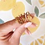Koning Bamboe Minimalist Domed Heart Ring - Gold