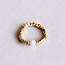 Koning Bamboe Stretch Ring with Natural Stone - Pearl/Gold