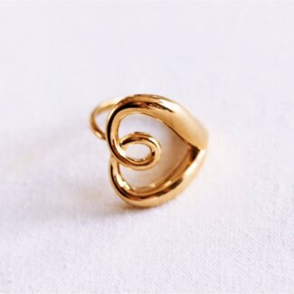 Koning Bamboe Statement Heart Ring
