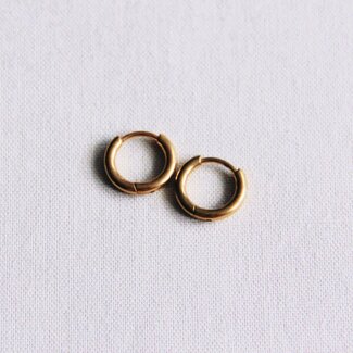 Koning Bamboe EA500 Basic-Edelstahl-Kreolen - 10 mm - Gold