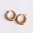 Koning Bamboe Breite Edelstahl-Creole - 19 mm - Goldfarben