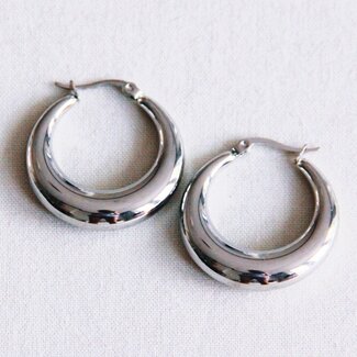 Koning Bamboe EA509: RVS creool 30mm “breed” – zilver