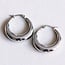 Koning Bamboe EA509 Stainless Steel Wide Hoop Earrings - 30 mm - Silver